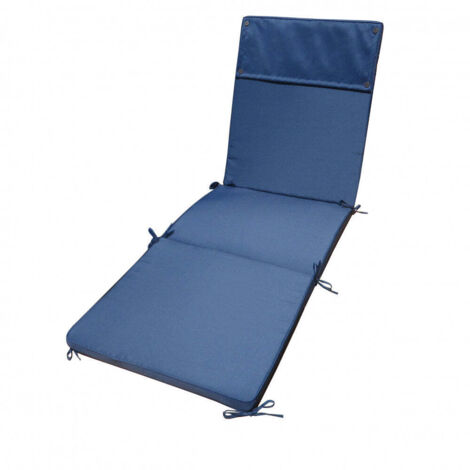 Cuscino per lettino blu scuro in poliestere 59x195 cm