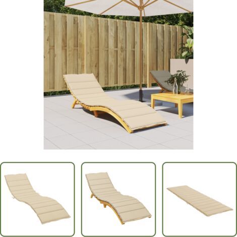 Cuscino per lettino -  Cuscino per Lettino Beige 200x50x3 cm in Tessuto Oxford
