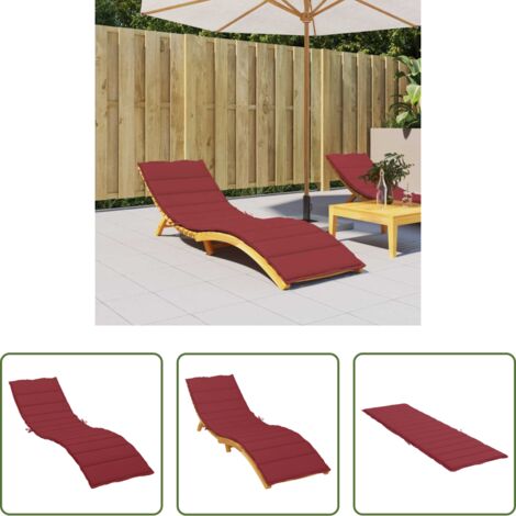 Cuscino per lettino -  Cuscino per Lettino Rosso Vino 200x70x3 cm in Tessuto Oxford