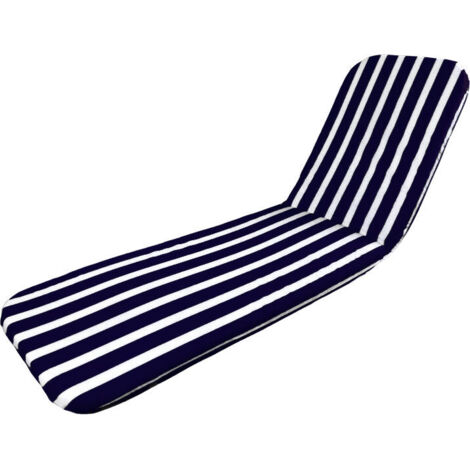 Cuscino per lettino da spiaggia Blu Bianco 185x55x2,5 cm