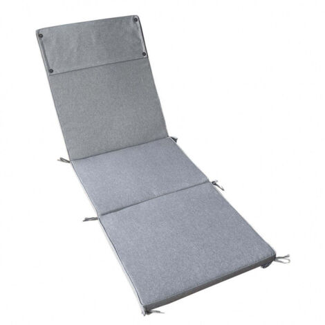 Cuscino per lettino in poliestere grigio chiaro sfoderabile 59x195 cm