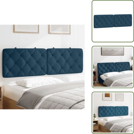 Cuscino per letto - vidaXL Cuscino Testiera Blu 160 cm in Velluto - Cuscino in schiuma