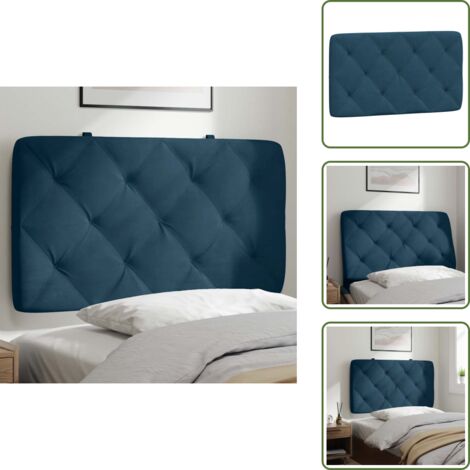 Cuscino per letto - vidaXL Cuscino Testiera Blu 90 cm in Velluto - Cuscino per schiena