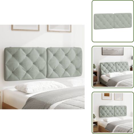 Cuscino per letto - vidaXL Cuscino Testiera Grigio Chiaro 140 cm in Velluto - Cuscino in schiuma