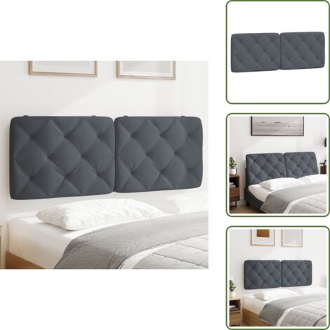 Cuscino per letto - vidaXL Cuscino Testiera Grigio Scuro 120 cm in Velluto - Cuscino in schiuma
