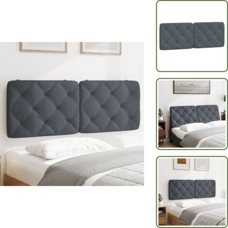 Cuscino per letto - vidaXL Cuscino Testiera Grigio Scuro 140 cm in Velluto - Cuscino in schiuma