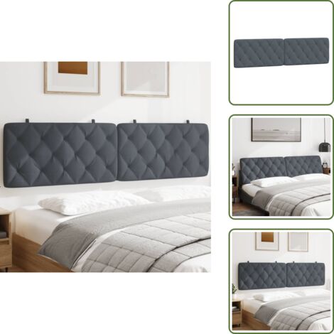 Cuscino per letto - vidaXL Cuscino Testiera Grigio Scuro 200 cm in Velluto - Cuscino in schiuma