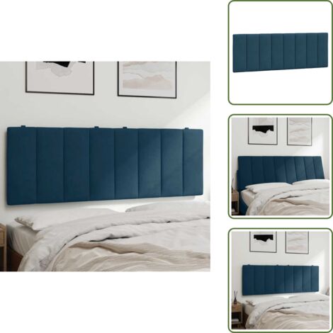 Cuscino per letto - vidaXL Cuscino Testiera Hanko Blu 140 cm in Velluto -