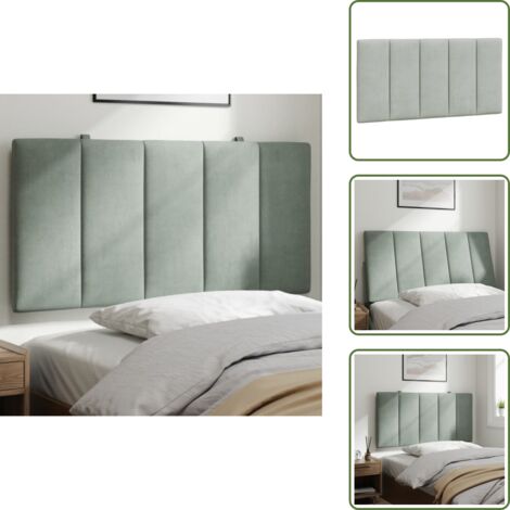 Cuscino per letto - vidaXL Cuscino Testiera Hanko Grigio Chiaro 100 cm in Velluto - Cuscino per schiena