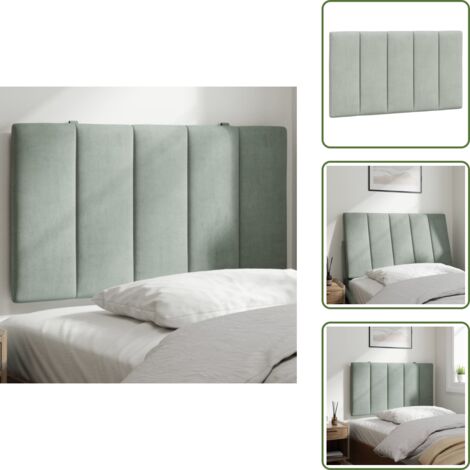 Cuscino per letto - vidaXL Cuscino Testiera Hanko Grigio Chiaro 80 cm in Velluto - Cuscino per schiena