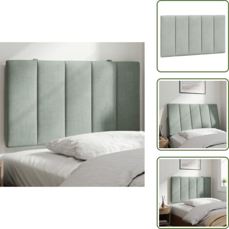 Cuscino per letto - vidaXL Cuscino Testiera Hanko Grigio Chiaro 90 cm in Velluto - Cuscino per schiena