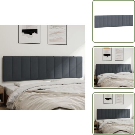 Cuscino per letto - vidaXL Cuscino Testiera Hanko Grigio Scuro 180 cm in Velluto - Cuscino per schiena