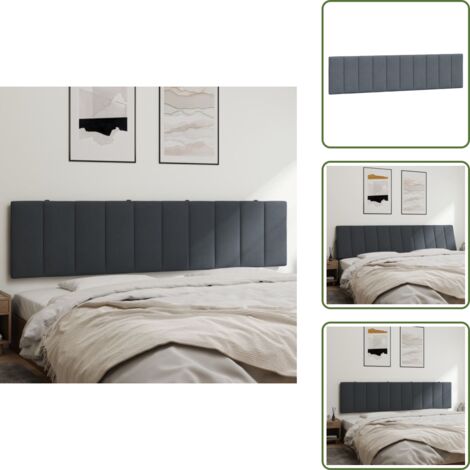 Cuscino per letto - vidaXL Cuscino Testiera Hanko Grigio Scuro 200 cm in Velluto - Cuscino per schiena
