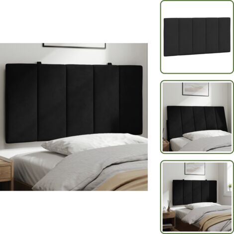 Cuscino per letto - vidaXL Cuscino Testiera Hanko Nero 100 cm in Velluto - Cuscino in schiuma