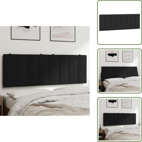 Cuscino per letto - vidaXL Cuscino Testiera Hanko Nero 120 cm in Velluto - Cuscino per schiena