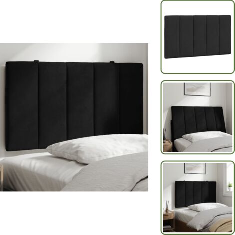Cuscino per letto - vidaXL Cuscino Testiera Hanko Nero 80 cm in Velluto - Cuscino per schiena