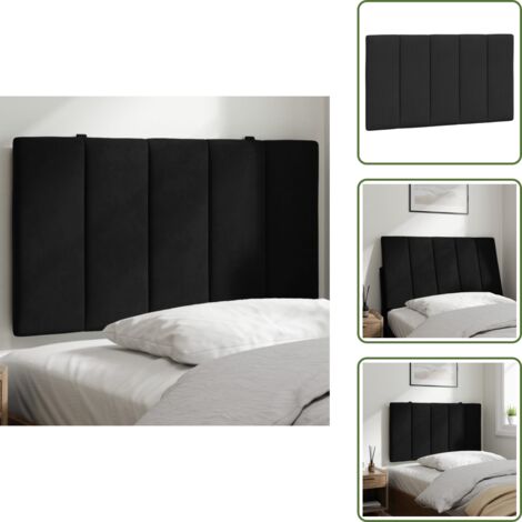 Cuscino per letto - vidaXL Cuscino Testiera Hanko Nero 90 cm in Velluto - Cuscino per schiena