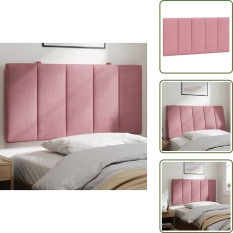 Cuscino per letto - vidaXL Cuscino Testiera Hanko Rosa 100 cm in Velluto - Cuscino per schiena