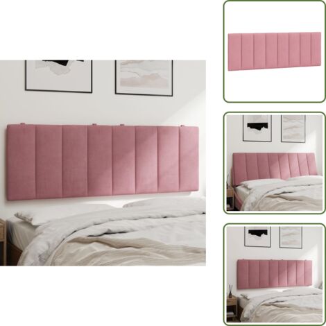 Cuscino per letto - vidaXL Cuscino Testiera Hanko Rosa 120 cm in Velluto - Cuscino rosa