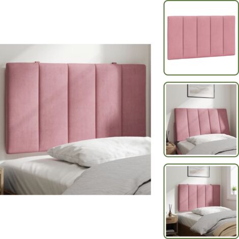 Cuscino per letto - vidaXL Cuscino Testiera Hanko Rosa 90 cm in Velluto -