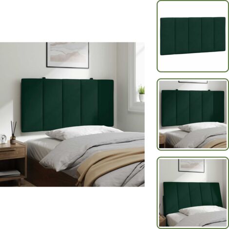 Cuscino per letto - vidaXL Cuscino Testiera Hanko Verde Scuro 100 cm in Velluto -