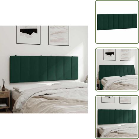 Cuscino per letto - vidaXL Cuscino Testiera Hanko Verde Scuro 120 cm in Velluto - Cuscino in schiuma