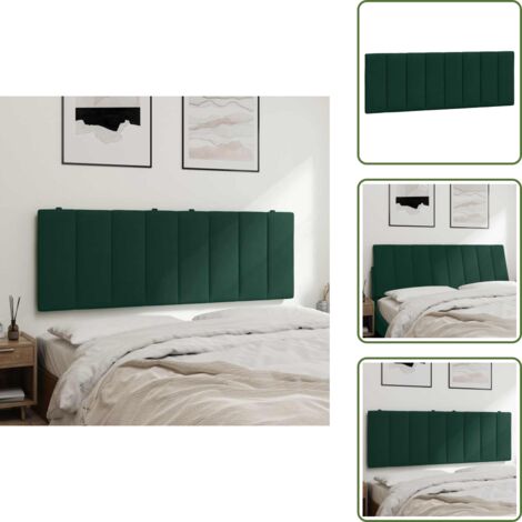 Cuscino per letto - vidaXL Cuscino Testiera Hanko Verde Scuro 140 cm in Velluto -