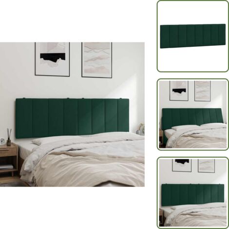 Cuscino per letto - vidaXL Cuscino Testiera Hanko Verde Scuro 160 cm in Velluto -