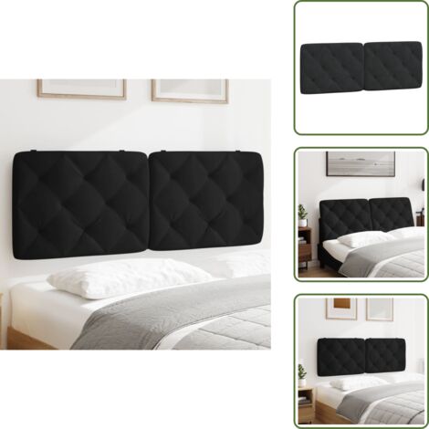 Cuscino per letto - vidaXL Cuscino Testiera Nero 140 cm in Velluto - Cuscino per schiena
