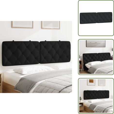 Cuscino per letto - vidaXL Cuscino Testiera Nero 160 cm in Velluto - Cuscino per schiena