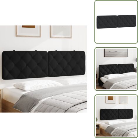 Cuscino per letto - vidaXL Cuscino Testiera Nero 180 cm in Velluto - Cuscino per schiena