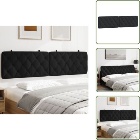 Cuscino per letto - vidaXL Cuscino Testiera Nero 200 cm in Velluto - Cuscino per schiena