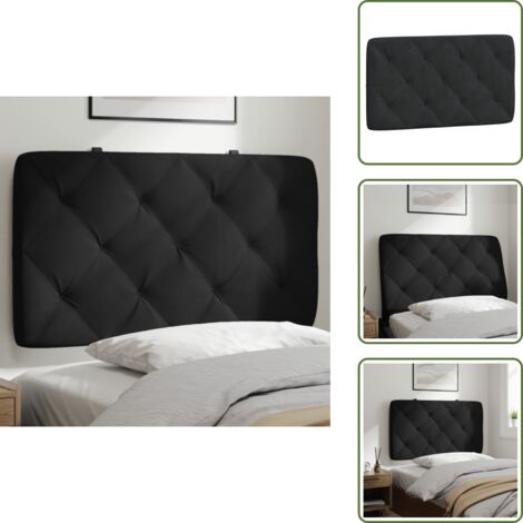 Cuscino per letto - vidaXL Cuscino Testiera Nero 80 cm in Velluto - Cuscino per schiena