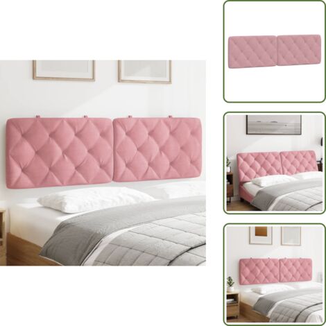 Cuscino per letto - vidaXL Cuscino Testiera Rosa 160 cm in Velluto -