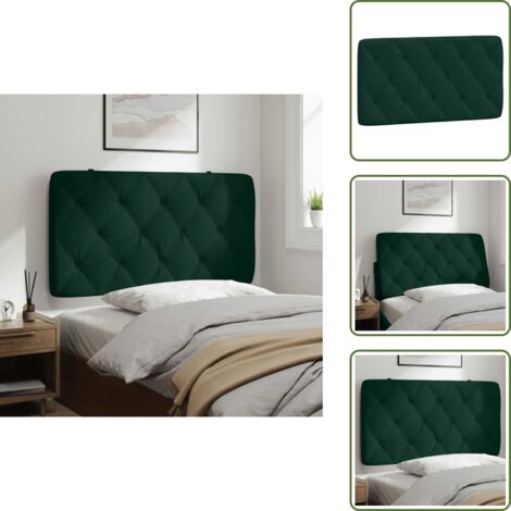 Cuscino per letto - vidaXL Cuscino Testiera Verde Scuro 100 cm in Velluto - Cuscino in schiuma