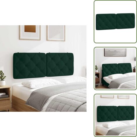 Cuscino per letto - vidaXL Cuscino Testiera Verde Scuro 120 cm in Velluto -