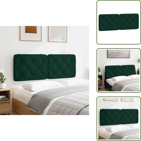 Cuscino per letto - vidaXL Cuscino Testiera Verde Scuro 140 cm in Velluto - Cuscino in schiuma