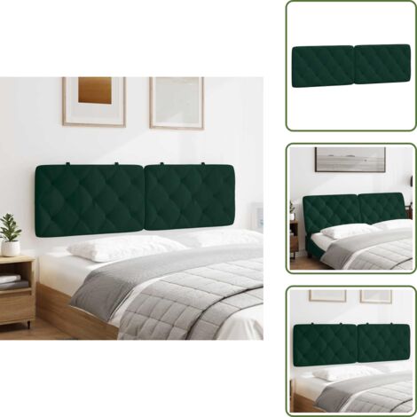 Cuscino per letto - vidaXL Cuscino Testiera Verde Scuro 160 cm in Velluto - Cuscino in schiuma