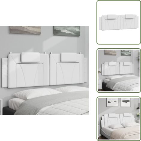 Cuscino per letto - vidaXL Cuscino Testiera Viana Bianco 160 cm in Similpelle - Cuscino per schiena