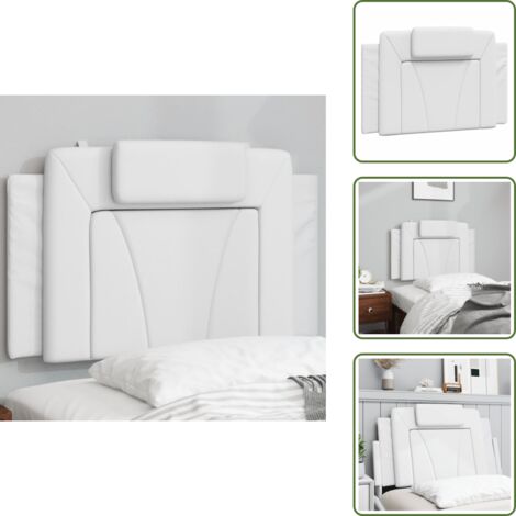 Cuscino per letto - vidaXL Cuscino Testiera Viana Bianco 80 cm in Similpelle - Cuscino per schiena