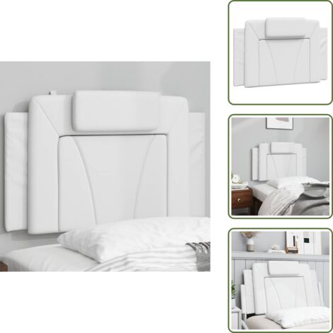 Cuscino per letto - vidaXL Cuscino Testiera Viana Bianco 90 cm in Similpelle - Cuscino per schiena