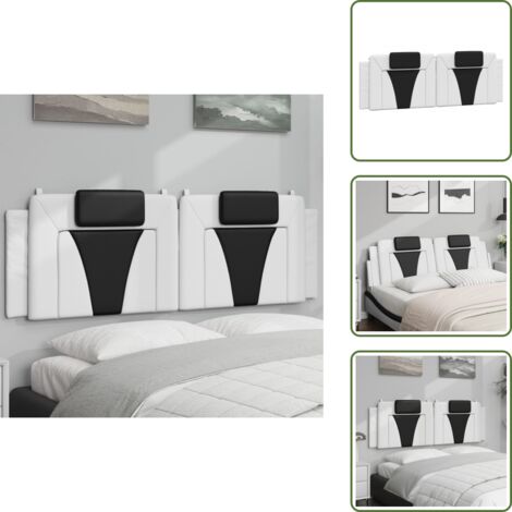 Cuscino per letto - vidaXL Cuscino Testiera Viana Bianco e Nero 160 cm in Similpelle -