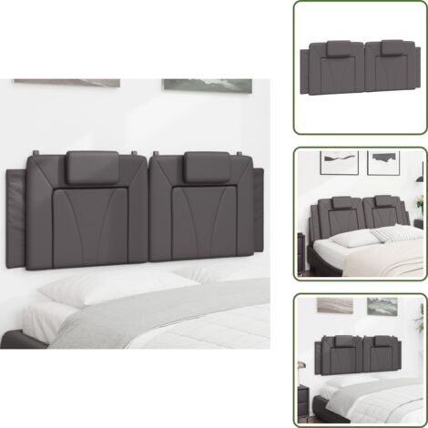 Cuscino per letto - vidaXL Cuscino Testiera Viana Grigio 140 cm in Similpelle -