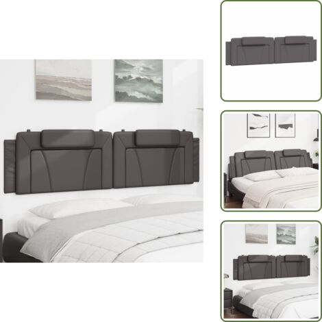 Cuscino per letto - vidaXL Cuscino Testiera Viana Grigio 200 cm in Similpelle -