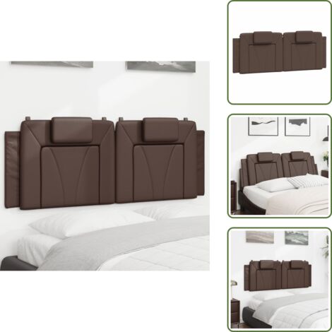 Cuscino per letto - vidaXL Cuscino Testiera Viana Marrone 140 cm in Similpelle -