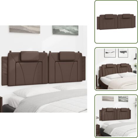 Cuscino per letto - vidaXL Cuscino Testiera Viana Marrone 160 cm in Similpelle - Cuscino per schiena