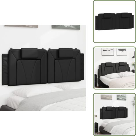 Cuscino per letto - vidaXL Cuscino Testiera Viana Nero 140 cm in Similpelle -