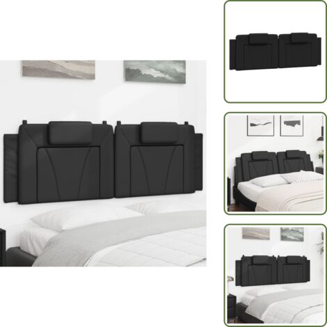 Cuscino per letto - vidaXL Cuscino Testiera Viana Nero 160 cm in Similpelle -