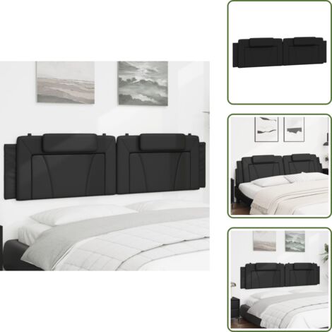 Cuscino per letto - vidaXL Cuscino Testiera Viana Nero 200 cm in Similpelle - Cuscino per schiena