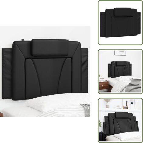 Cuscino per letto - vidaXL Cuscino Testiera Viana Nero 90 cm in Similpelle - Cuscino per schiena
